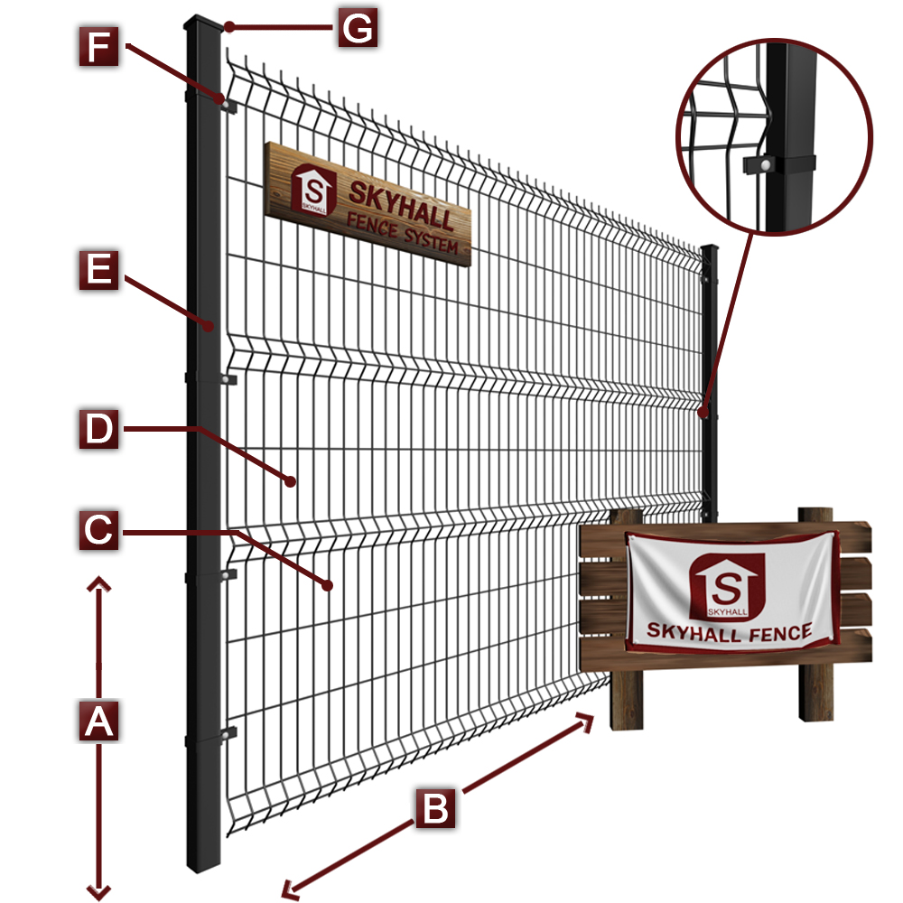 welded mesh fencing 3d illustration