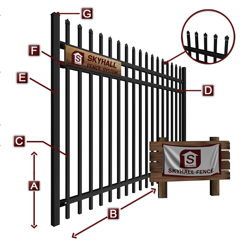 steel picket fence