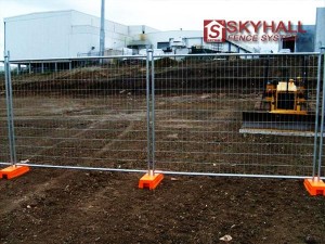 temporary fence used in the construction site (Temporary fence panel and foot)