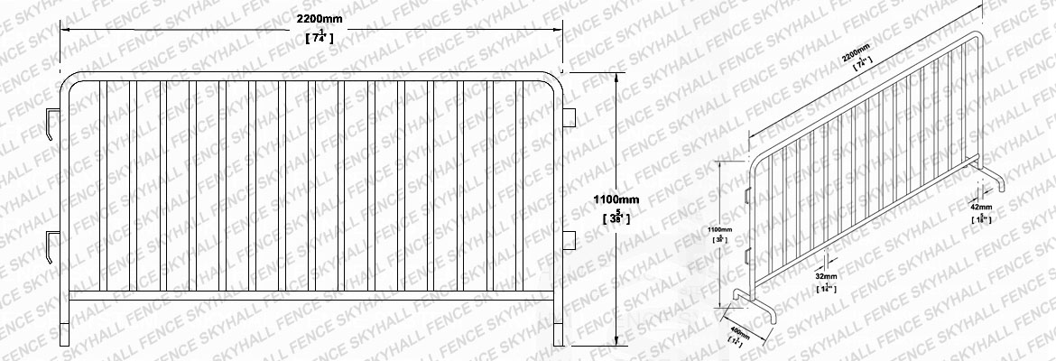crowd control barrier cad