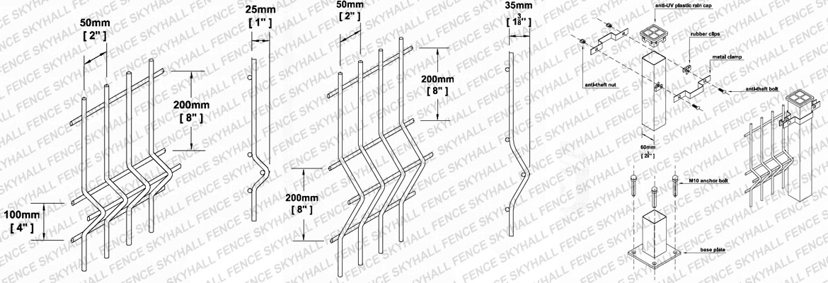 welded mesh fencing cad